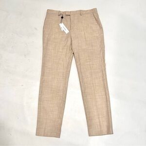 NWT Topman Slim Trouser Dress Pants 34x30 Slim Stretch Tan Beige